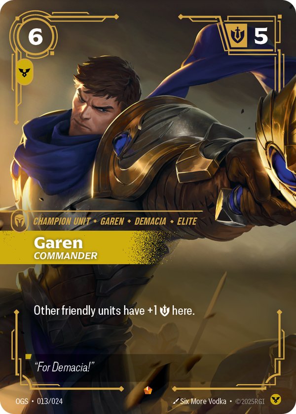 Garen - Commander 013/024 card from Riftbound Organized Play Promotional Cards