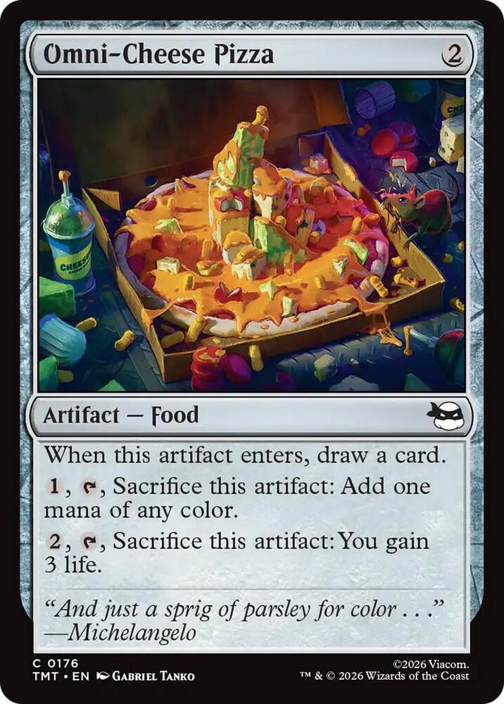 Omni-Cheese Pizza 176 card from Teenage Mutant Ninja Turtles