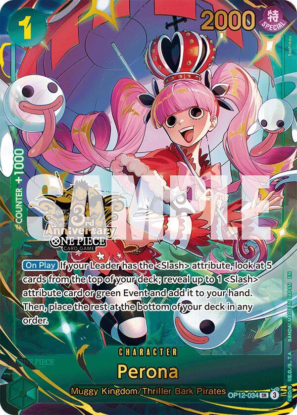 Perona (Japanese Version 3rd Anniversary Set) OP12-034 card from One Piece Promotion Cards