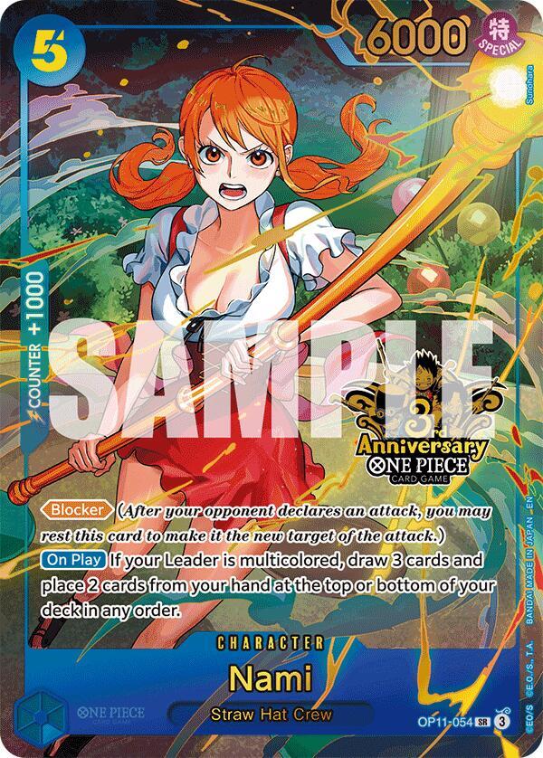 Nami (Japanese Version 3rd Anniversary Set) OP11-054 card from One Piece Promotion Cards