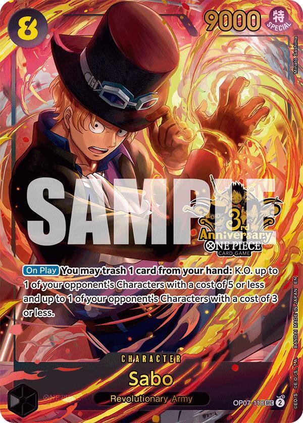 Sabo (Japanese Version 3rd Anniversary Set) OP07-118 card from One Piece Promotion Cards