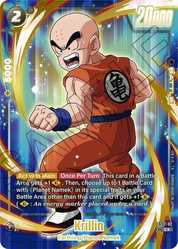 Krillin (Gold) FS12-02 card from Starter Deck EX: The Beat of Ki