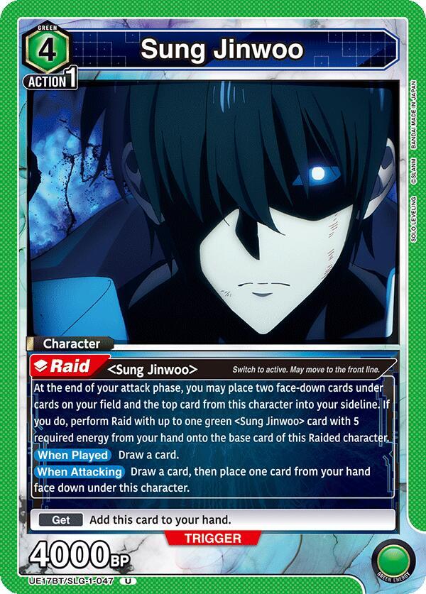 Sung Jinwoo UE17BT/SLG-1-047 card from UE17BT: SOLO LEVELING