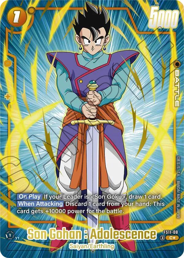 Son Gohan : Adolescence (Gold) FS11-08 card from Starter Deck EX: The Phase of Evolution