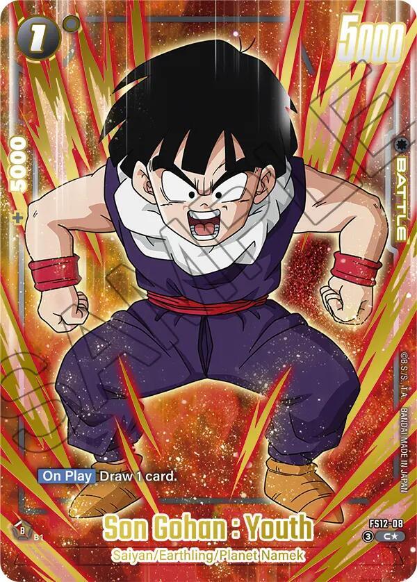 Son Gohan : Youth (Gold) FS12-08 card from Starter Deck EX: The Beat of Ki