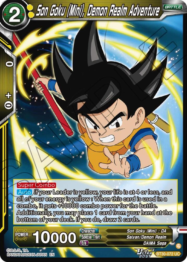 Son Goku (Mini), Demon Realm Adventure BT30-072 card from Three Glorious Fighters