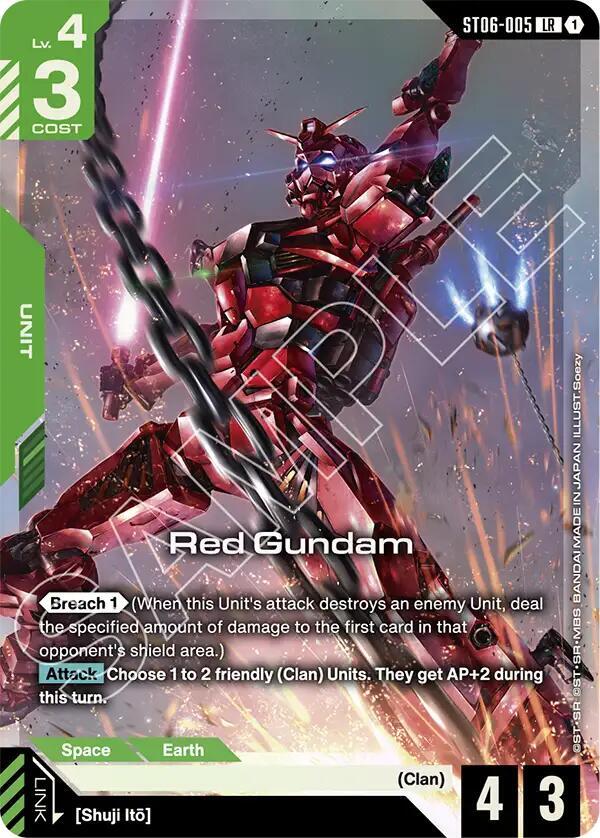 Red Gundam (Premium Card Collection Gundam Assemble) ST06-005 card from Gundam Promotional Cards