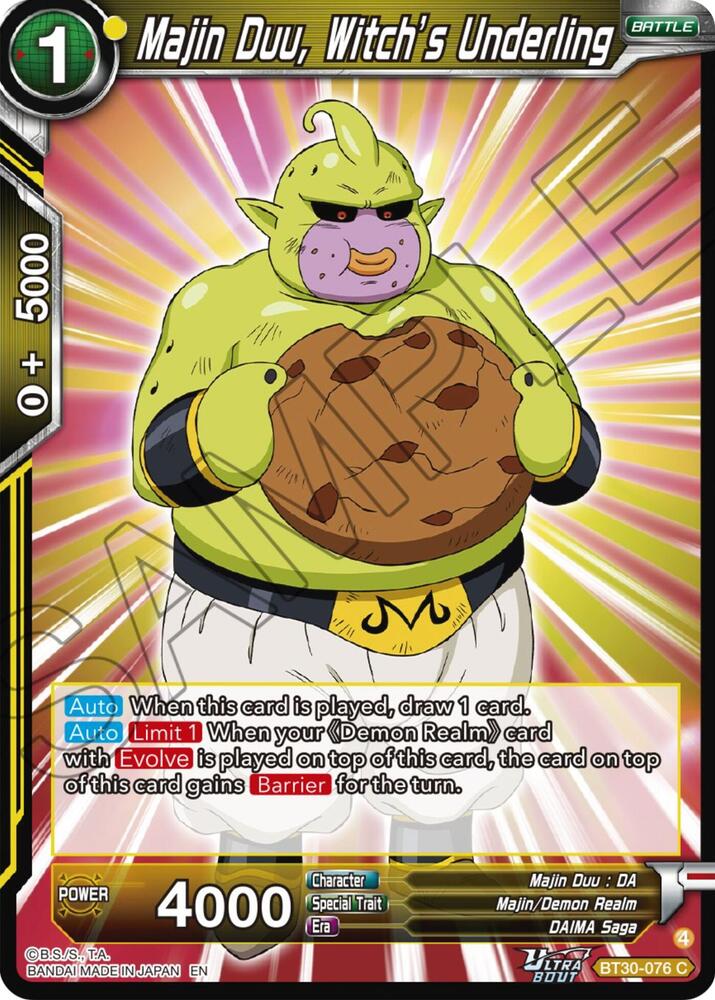 Majin Duu, Witch's Underling BT30-076 card from Three Glorious Fighters
