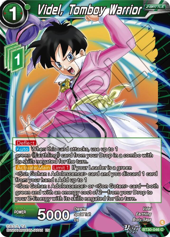 Videl, Tomboy Warrior BT30-046 card from Three Glorious Fighters
