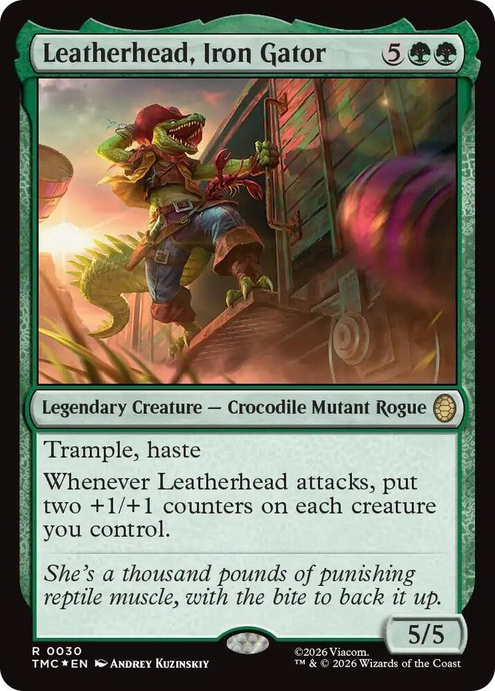 Leatherhead, Iron Gator (Surge Foil) 30 card from Commander: Teenage Mutant Ninja Turtles