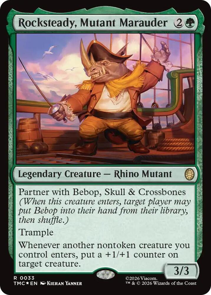 Rocksteady, Mutant Marauder (Surge Foil) 33 card from Commander: Teenage Mutant Ninja Turtles