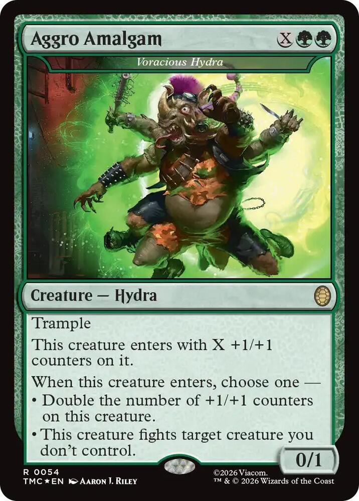 Aggro Amalgam - Voracious Hydra (Surge Foil) 54 card from Commander: Teenage Mutant Ninja Turtles