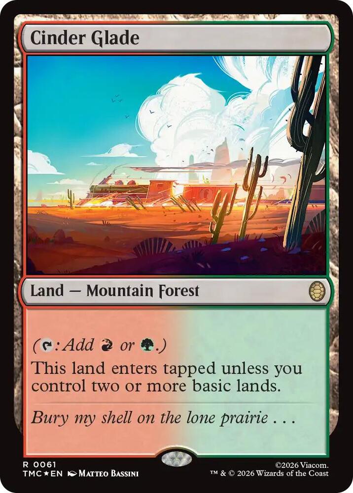 Cinder Glade (Surge Foil) 61 card from Commander: Teenage Mutant Ninja Turtles