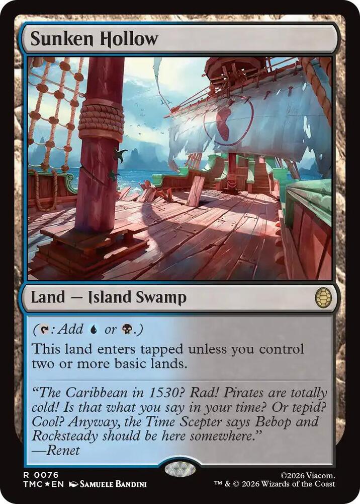 Sunken Hollow (Surge Foil) 76 card from Commander: Teenage Mutant Ninja Turtles