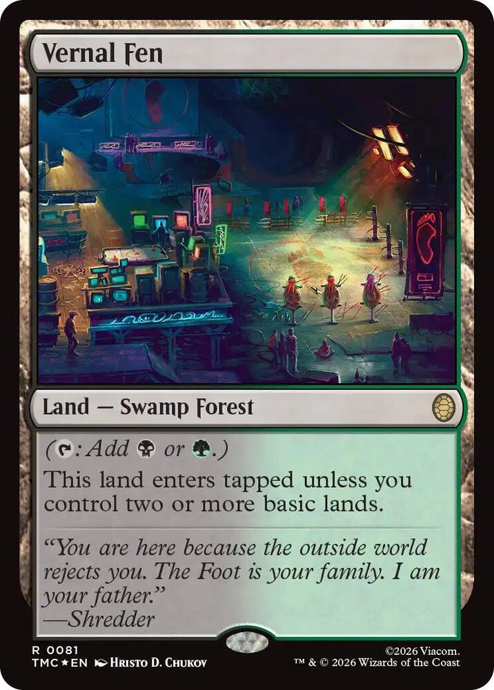 Vernal Fen (Surge Foil) 81 card from Commander: Teenage Mutant Ninja Turtles