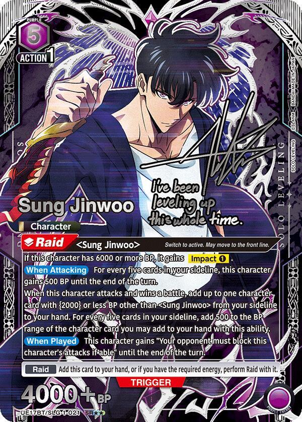 Sung Jinwoo (SR**) UE17BT/SLG-1-021 card from UE17BT: SOLO LEVELING