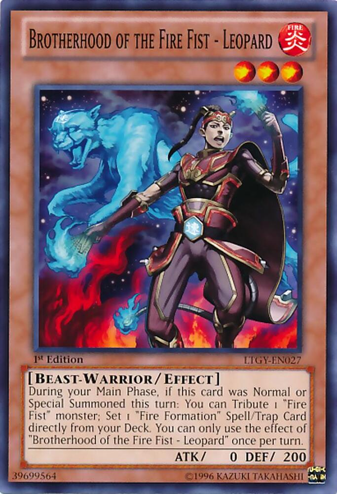 Brotherhood of the Fire Fist - Leopard LTGY-EN027 card from Lord of the Tachyon Galaxy