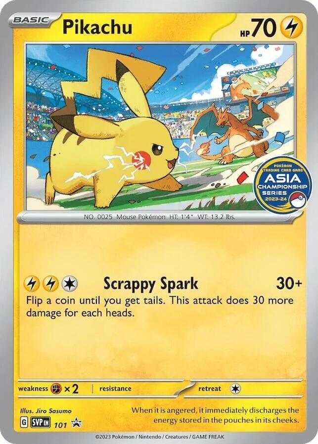 Pikachu (Asia Championship Series 23-24) 101 card from SV: Scarlet & Violet Promo Cards