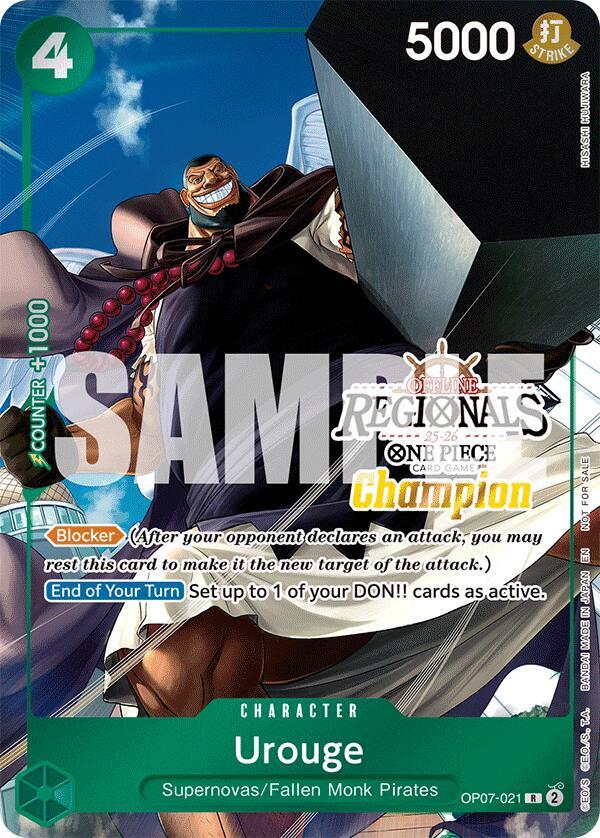 Urouge (Offline Regional Champion Card Set 2025 Vol.1) OP07-021 card from One Piece Promotion Cards