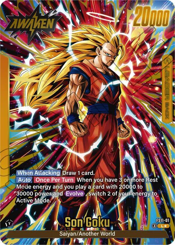 Son Goku (Gold) FS11-01 card from Starter Deck EX: The Phase of Evolution