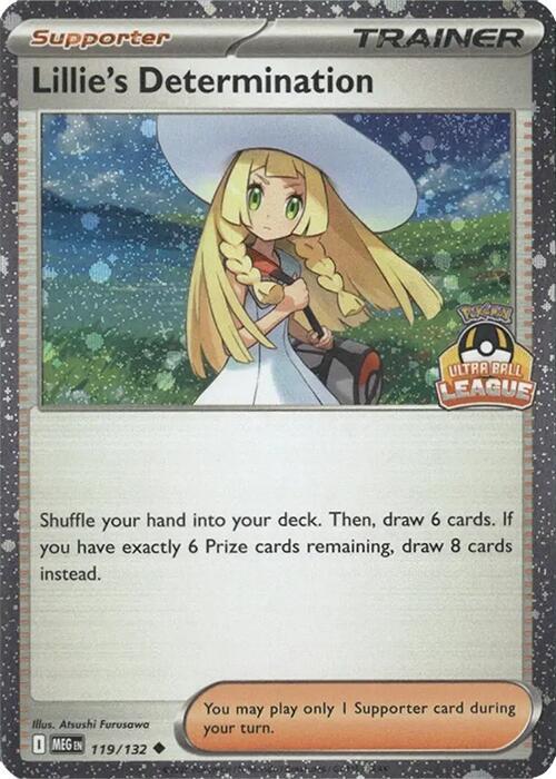 Lillie's Determination (Ultra Ball League) 119/132 card from League & Championship Cards