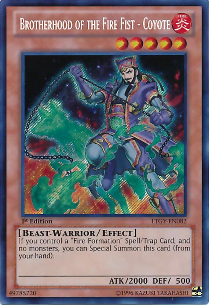 Brotherhood of the Fire Fist - Coyote LTGY-EN082 card from Lord of the Tachyon Galaxy
