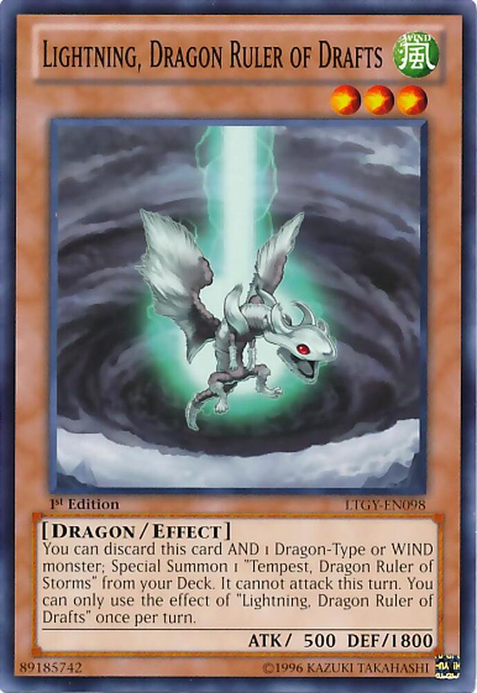 Lightning, Dragon Ruler of Drafts LTGY-EN098 card from Lord of the Tachyon Galaxy