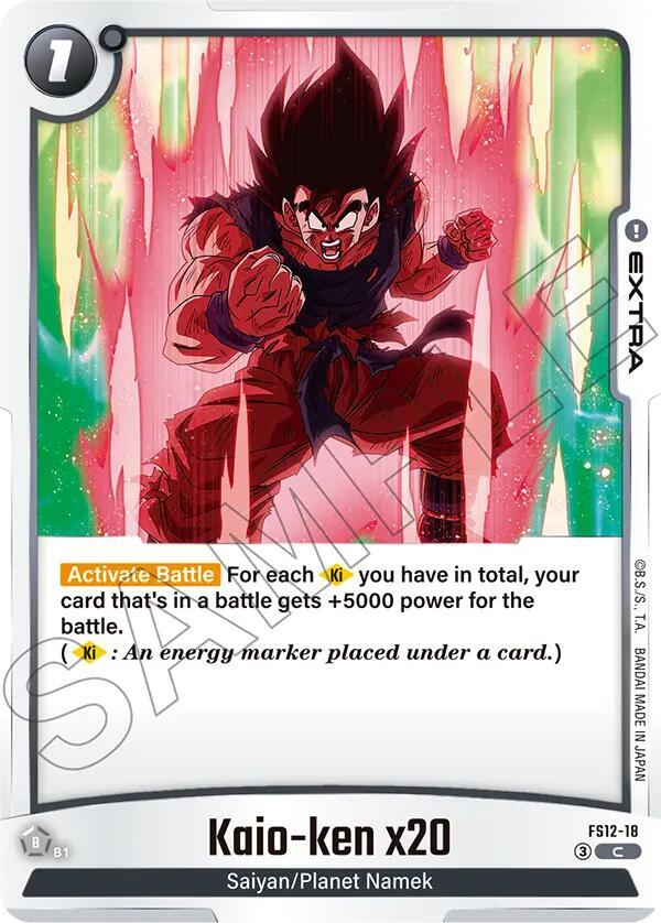 Kaio-ken x20 FS12-18 card from Starter Deck EX: The Beat of Ki