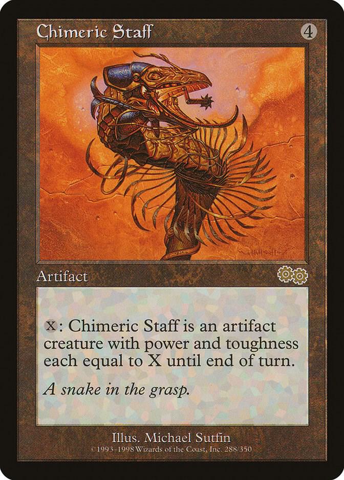 Chimeric Staff 288 card from Urza's Saga