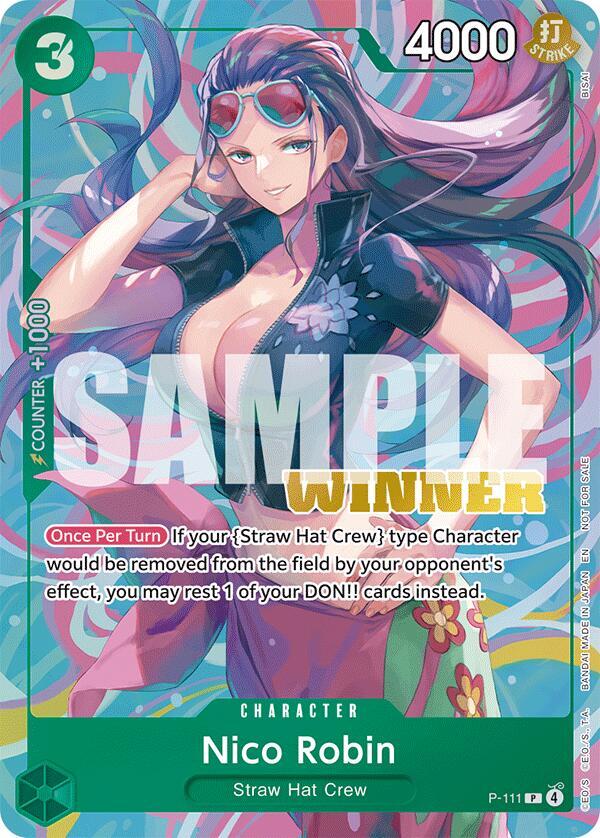 Nico Robin (Heroines Battle Winner Pack) P-111 card from One Piece Promotion Cards