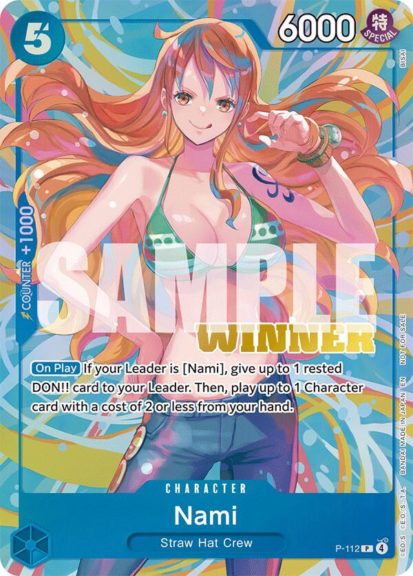Nami (Heroines Battle Winner Pack) P-112 card from One Piece Promotion Cards