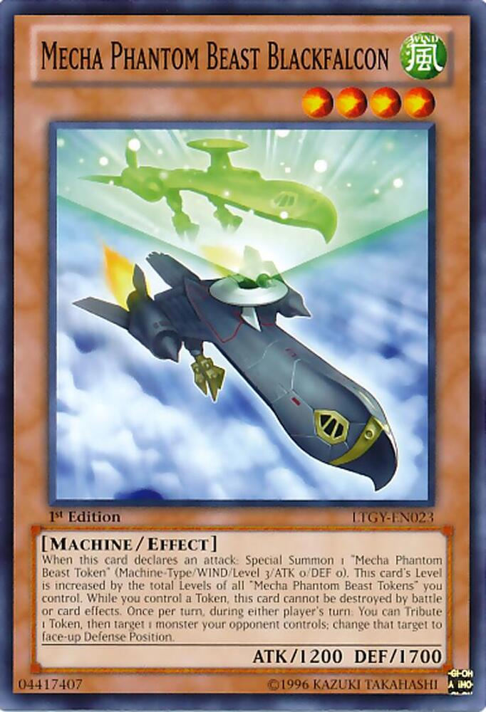 Mecha Phantom Beast Blackfalcon LTGY-EN023 card from Lord of the Tachyon Galaxy