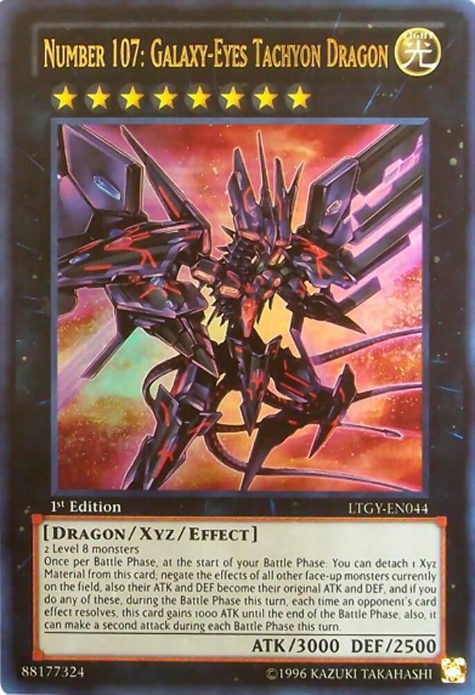 Number 107: Galaxy-Eyes Tachyon Dragon LTGY-EN044 card from Lord of the Tachyon Galaxy