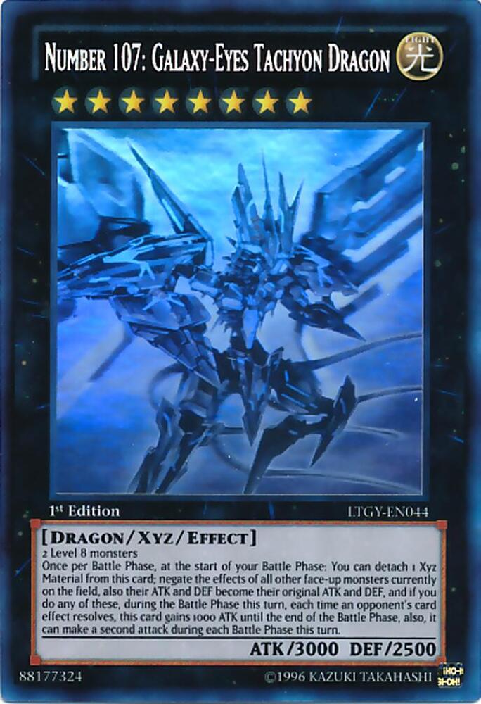 Number 107: Galaxy-Eyes Tachyon Dragon (Ghost Rare) LTGY-EN044 card from Lord of the Tachyon Galaxy