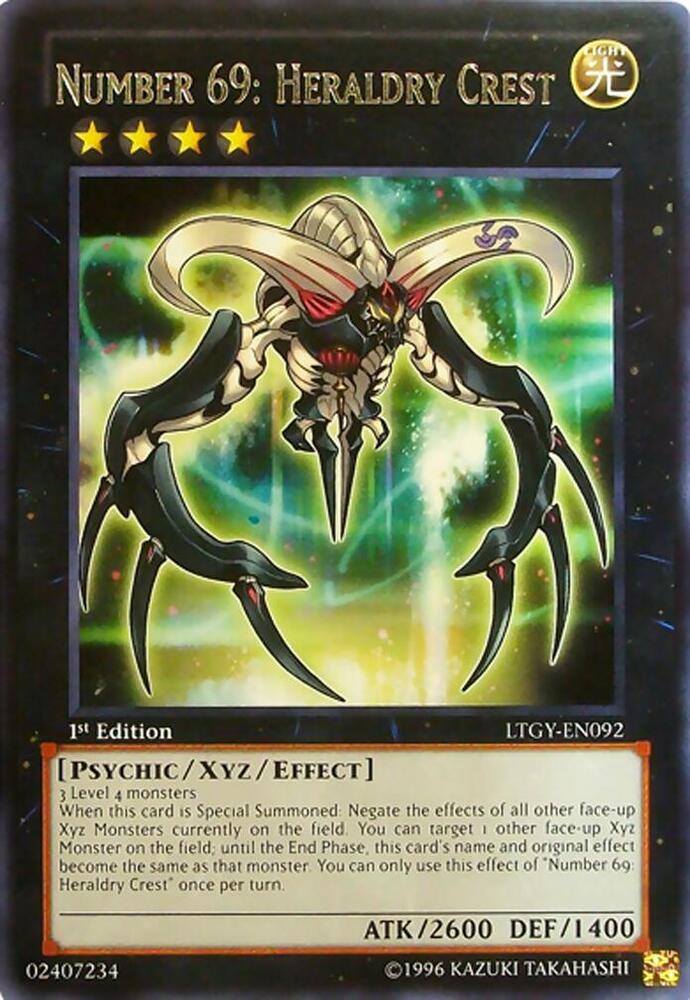 Number 69: Heraldry Crest LTGY-EN092 card from Lord of the Tachyon Galaxy