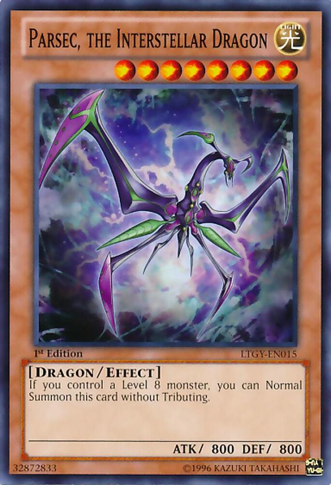 Parsec, the Interstellar Dragon LTGY-EN015 card from Lord of the Tachyon Galaxy