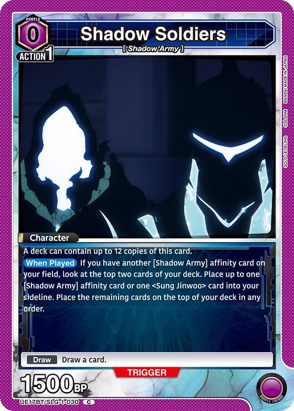 Shadow Soldiers UE17BT/SLG-1-030 card from UE17BT: SOLO LEVELING