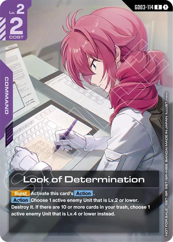 Look of Determination (Newtype Challenge 2026 Mission 2) GD03-114 card from Gundam Promotional Cards