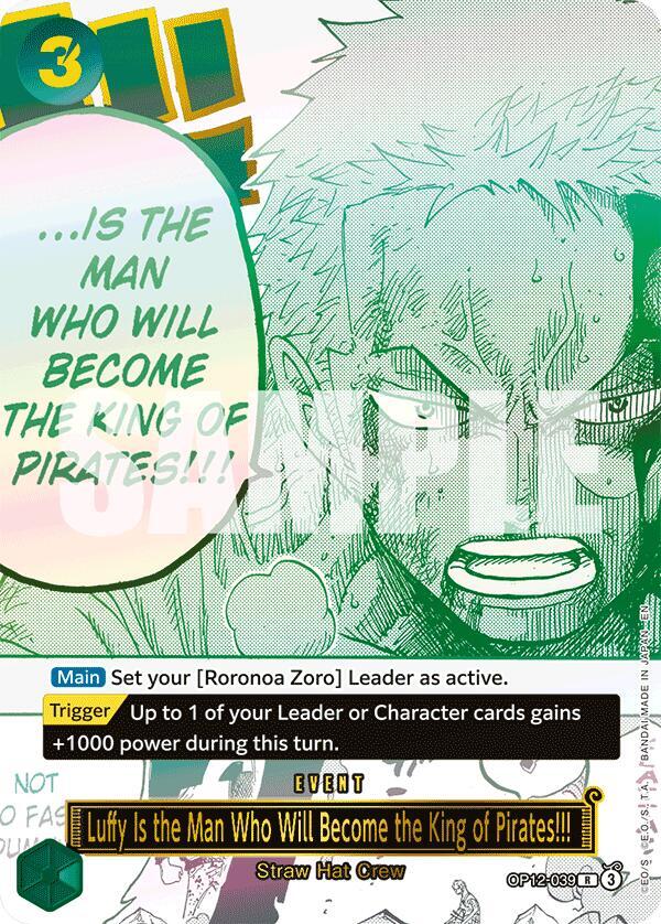 Luffy Is the Man Who Will Become the King of Pirates!!! (Japanese Version 3rd Anniversary Set) OP12-039 card from One Piece Promotion Cards