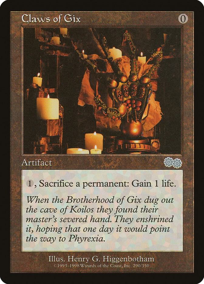 Claws of Gix 290 card from Urza's Saga