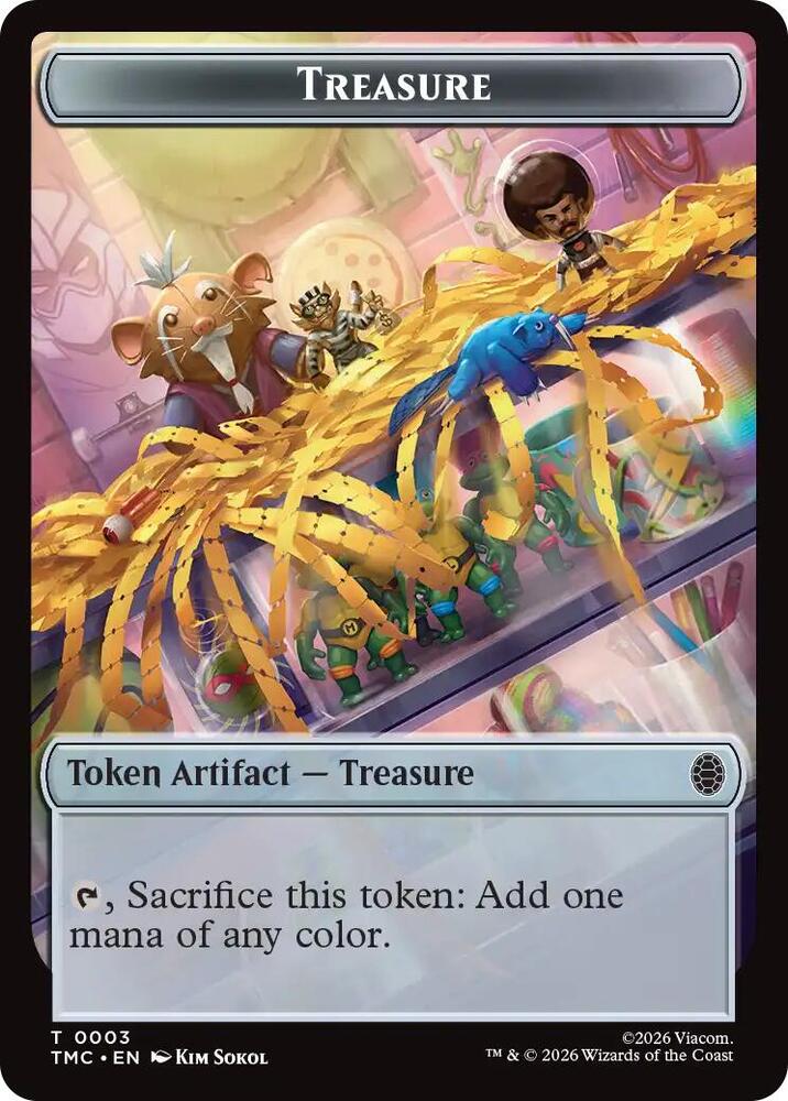 Treasure // Clue Double-Sided Token 3 // 2 card from Commander: Teenage Mutant Ninja Turtles