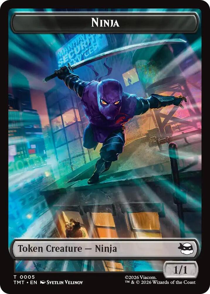 Ninja // Food Double-Sided Token 5 // 8 card from Teenage Mutant Ninja Turtles