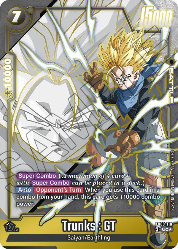 Trunks : GT (Alternate Art) FB09-110 card from Dual Evolution