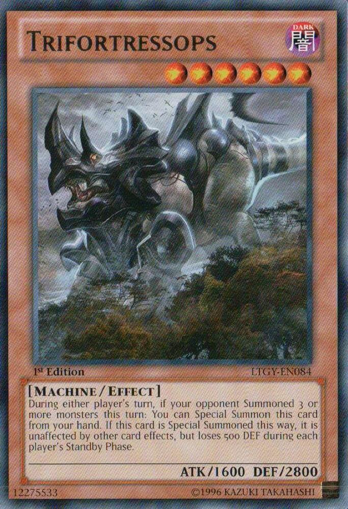Trifortressops LTGY-EN084 card from Lord of the Tachyon Galaxy