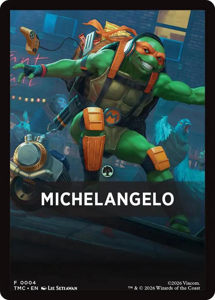 Michelangelo Theme Card 4 card from Commander: Teenage Mutant Ninja Turtles