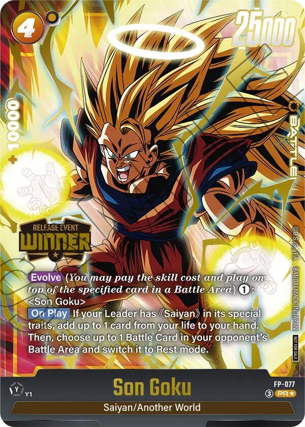 Son Goku (Release Event Winner) FP-077 card from Fusion World Promotion Cards and Packs