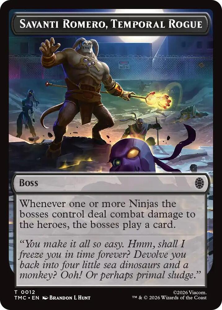 Savanti Romero, Temporal Rogue 12 card from Commander: Teenage Mutant Ninja Turtles