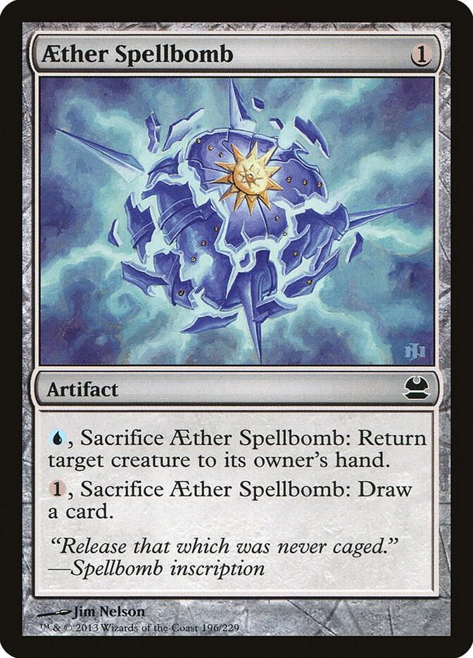 Aether Spellbomb 196 card from Modern Masters