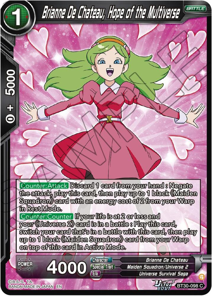 Brianne De Chateau, Hope of the Multiverse BT30-098 card from Three Glorious Fighters