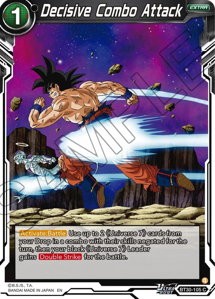 Decisive Combo Attack BT30-105 card from Three Glorious Fighters